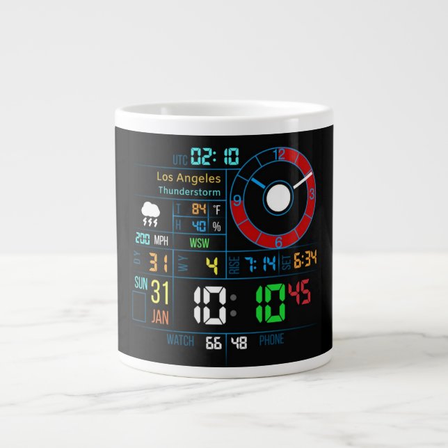 Taza De Café Gigante Coffee Mug with a Humorous Digital Design (Frente)