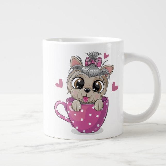 Taza De Café Gigante Coffee Mugs divertidos - Jumbo Mug - Perro lindo r (Derecha)