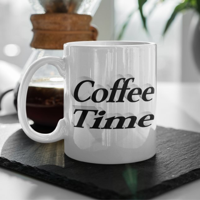 Taza De Café Gigante Coffee Time coffee cita el medio texto negro (Subido por el creador)