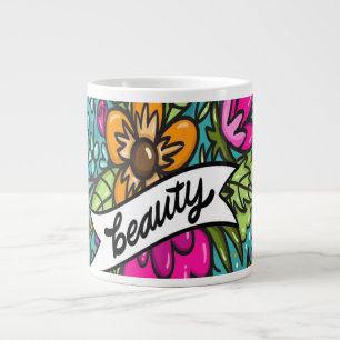 Taza De Café Gigante Cojín de Tirar Belleza con Flores