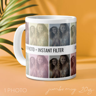 Taza De Café Gigante Colage de Fotos de Arte Pop Instantáneo Filtro Aut