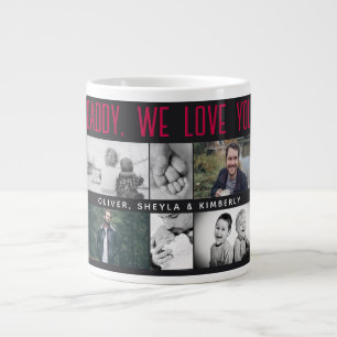 Taza De Café Gigante Colage de fotos de padre con hijos y familia
