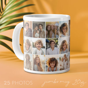 Taza De Café Gigante Colaje de 25 fotos - Cuadrícula minimalista modern