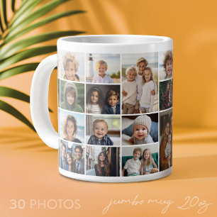 Taza De Café Gigante Colaje de 30 fotos - cuadrícula de imágenes pequeñ
