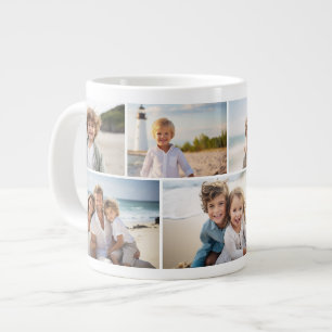 Taza De Café Gigante Colaje de 7 Fotos Simple - Cuadrícula Moderna Mini