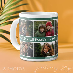 Taza De Café Gigante Colaje de 8 fotos - Raya Retro