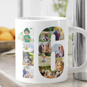 Taza De Café Gigante Colaje de Fotos Número 16 - Cumpleaños 16