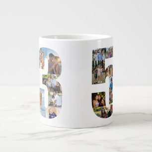 Taza De Café Gigante Colaje de Fotos Número 53 - Cumpleaños 53