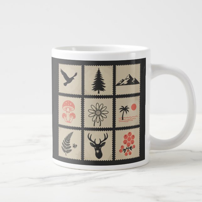 Taza De Café Gigante Colapso de sellos de naturaleza (Derecha)