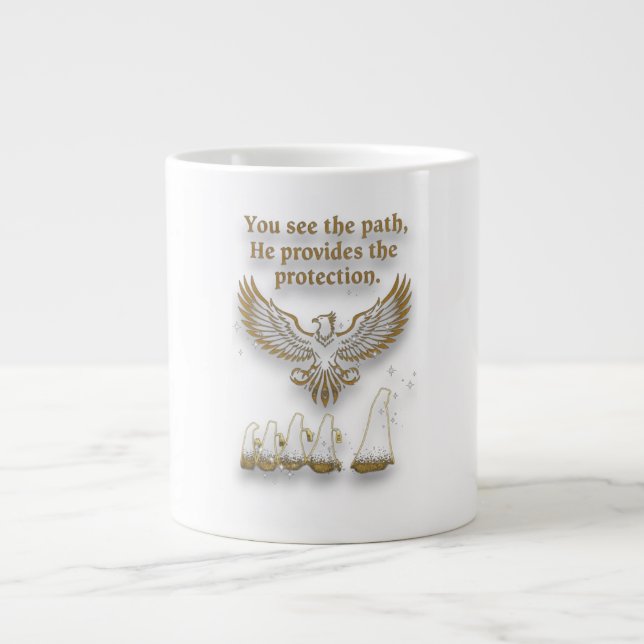 Taza De Café Gigante Colección de accesorios espirituales de visión div (Frente)