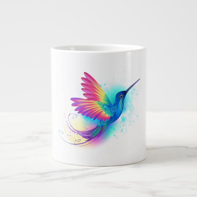 Taza De Café Gigante Colibrí arcoiris exótica (Frente)