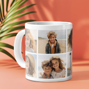 Taza De Café Gigante Collage de cuadrícula de 8 fotos minimalista moder