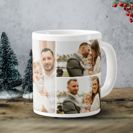 Taza De Café Gigante Collage de fotos - 4 fotos Personalizado Texto bla
