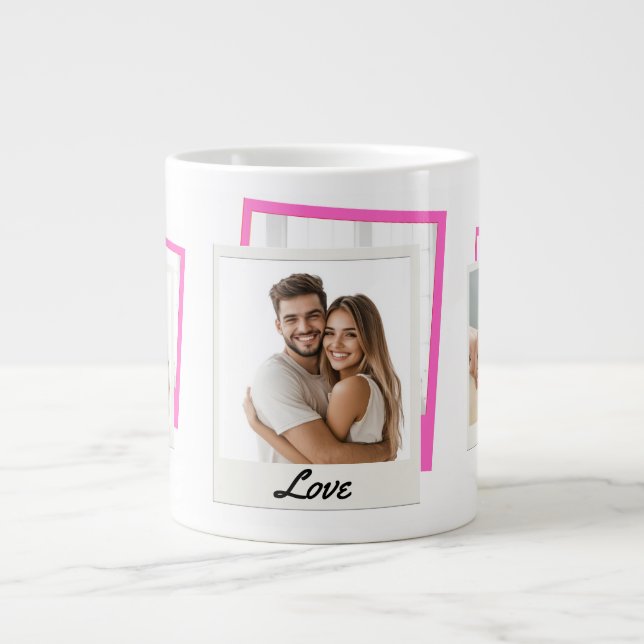 Taza De Café Gigante Collage de fotos Cute Couple 'Love' 3 (Frente)