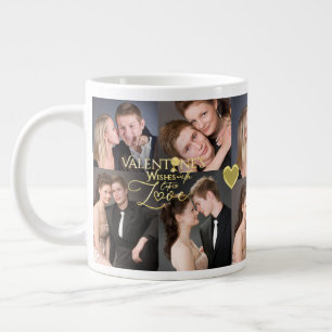 Taza De Café Gigante Collage de fotos elegante de oro para el Día de Sa