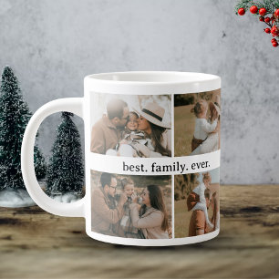 Taza De Café Gigante Collage de fotos familiar - 8 fotos Personalizado 