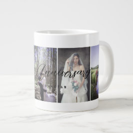 Taza De Café Gigante Collage de fotos Feliz Aniversario Mug Vertical Ph