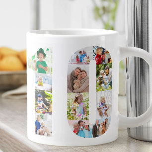 Taza De Café Gigante Collage de fotos número 10 cumpleaños 10