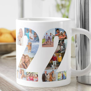 Taza De Café Gigante collage de fotos número 22 - regalo de cumpleaño