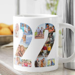 Taza De Café Gigante Collage de fotos número 22 - regalo de cumpleaños<br><div class="desc">Mug Gigante Personalizada para regalo de cumpleaños número 22. Crea tu propio collage de fotos usando tus fotos favoritas. Tus fotografías se mostrarán automáticamente en la forma del número 22 a ambos lados de la taza. El collage de fotos contiene una mezcla de imágenes cuadradas, retratos y paisajistas para que...</div>