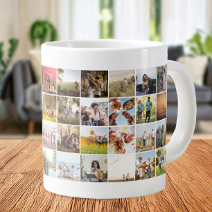 Taza De Café Gigante Collage de fotos sencillo y moderno de 48