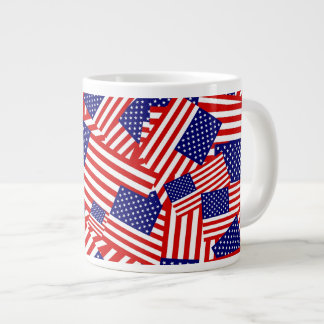 Taza De Café Gigante Collage de la bandera americana