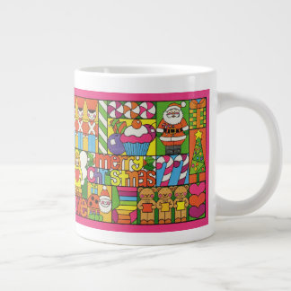 Taza De Café Gigante Collage de las Felices Navidad
