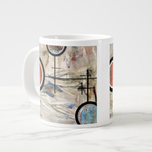 Taza De Café Gigante collage del arte abstracto, técnicas mixtas y