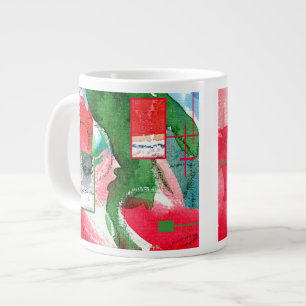 Taza De Café Gigante collage del arte abstracto, técnicas mixtas y