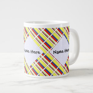 Taza De Café Gigante Colombia y Bandera Colombiana Personalizada con Ba