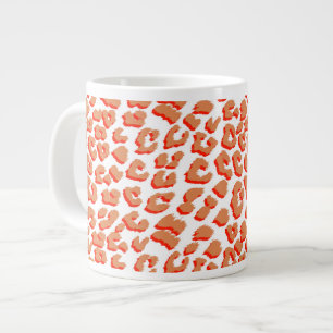 Taza De Café Gigante Color ámbar y estampado de leopardo blanco