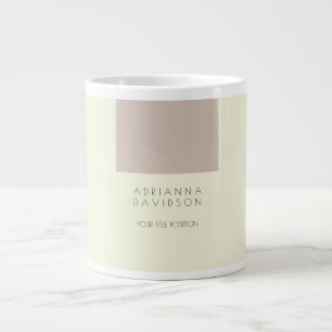 Taza De Café Gigante Color beige blanco moda Minimalista