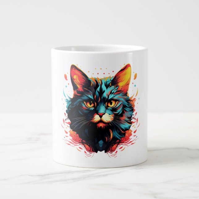 Taza De Café Gigante Color cat (Frente)