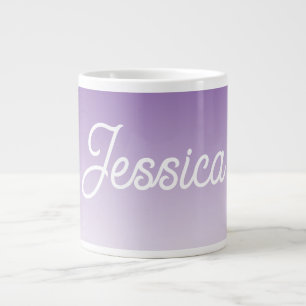 Taza De Café Gigante Color púrpura claro ombre (editable) y tu texto