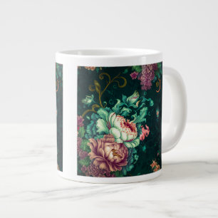 Taza De Café Gigante Coloración floral rococó Jumbo Mug
