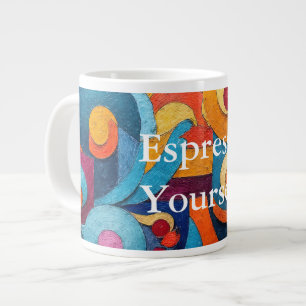 Taza De Café Gigante Colorcube 4 Mug de especialidad de cubismo colorid