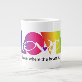 Taza De Café Gigante Colores arcoiris de amor