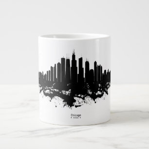 Taza De Café Gigante Colores de agua en el horizonte de la ciudad de Ch