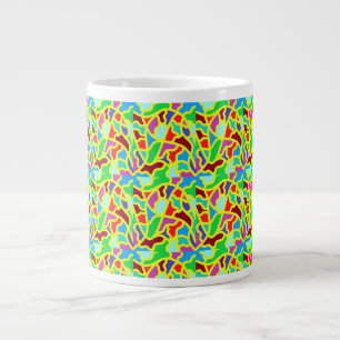 Taza De Café Gigante Colores mixtos etiquetas con motivos artísticos