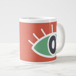 Taza De Café Gigante Colores retro ojo artístico abstracto