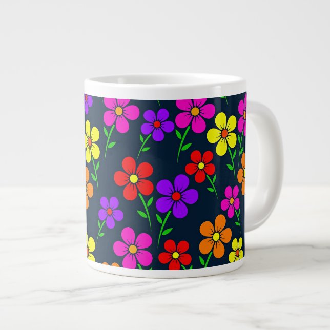 Taza De Café Gigante Colorful Floral Pattern (Derecha)