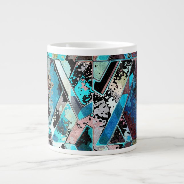 Taza De Café Gigante Colorful Geometric Abstract Pattern (Frente)