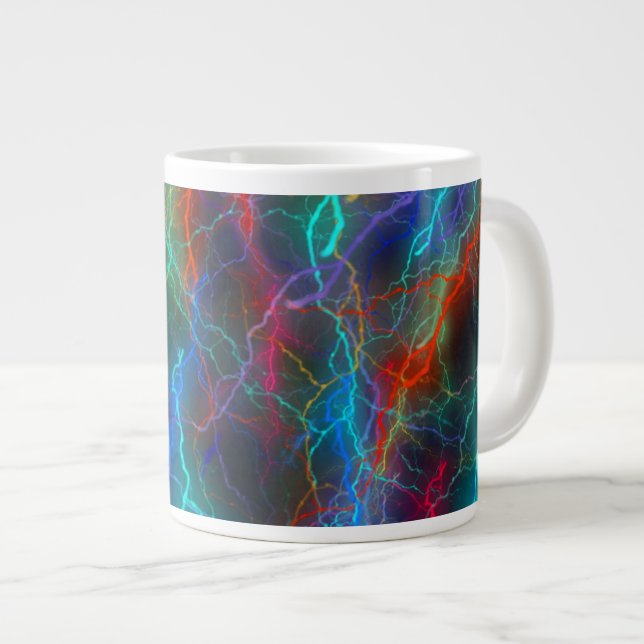 Taza De Café Gigante Colorful Rainbow Lightning  Storm (Derecha)