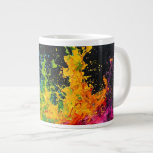 Taza De Café Gigante Colorida Esplash de pintura