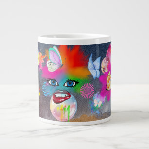 Taza De Café Gigante colorido carácter de payaso