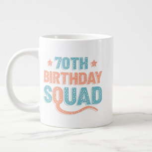 Taza De Café Gigante Colorido escuadrón de cumpleaños número 70