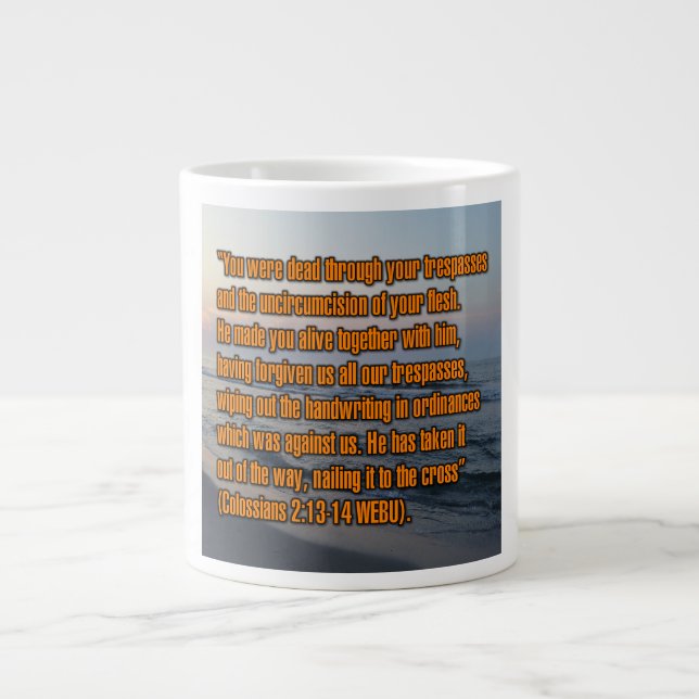 Taza De Café Gigante Colossian 2:13-14 (Frente)