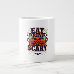 Taza De Café Gigante Coma Bebida Y Da Miedo El Diseño De Halloween Crea