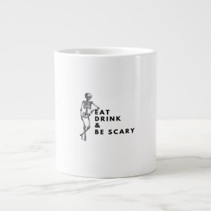 Taza De Café Gigante Come Bebe Y Sé Espantoso Halloween Esqueleto Vinta