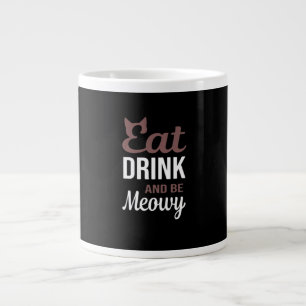 Taza De Café Gigante Come Bebe Y Sé Meowy Estilo Creativo